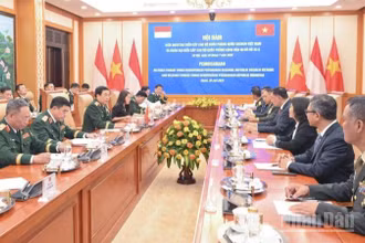 Quang cảnh hội đàm. (Ảnh: THẾ ĐẠI)