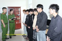 Các đối tượng tại Cơ quan Cảnh sát điều tra.