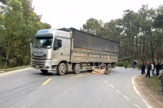 Hiện trường vụ tai nạn thương tâm chiều 20/3 (Ảnh: CTV)