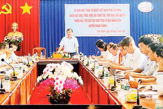 Ban Thường trực Ủy ban Mặt trận Tổ quốc Việt Nam tỉnh Tây Ninh tổ chức giám sát công tác giải quyết khiếu nại tố cáo tại huyện Châu Thành.