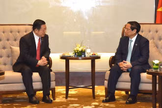 Thủ tướng Chính phủ Phạm Minh Chính tiếp Tổng Thư ký ASEAN Kao Kim Hourn.