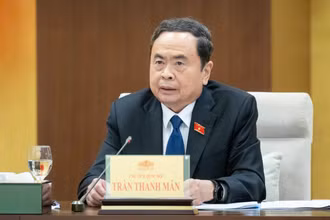 Chủ tịch Quốc hội Trần Thanh Mẫn phát biểu tại phiên họp. (Ảnh Duy Linh)