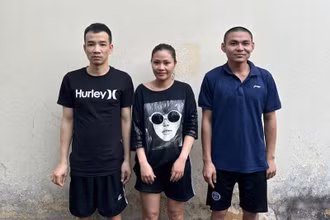 Các đối tượng tại cơ quan Công an.