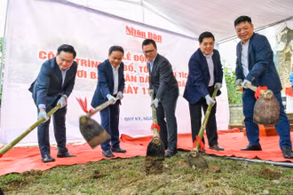 [Ảnh] Động thổ công trình tôn tạo di tích lịch sử Nhà in của Báo Sự Thật - tiền thân của Báo Nhân Dân