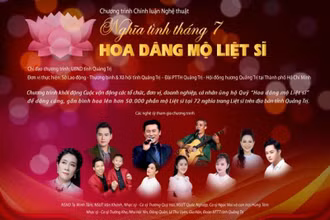 Các nghệ sĩ tham gia chương trình "Quảng Trị nghĩa tình tháng 7- Hoa dâng mộ liệt sĩ".