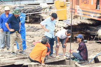 Hiện trường nơi cháu bé Thái Lý Hạo Nam gặp nạn. 