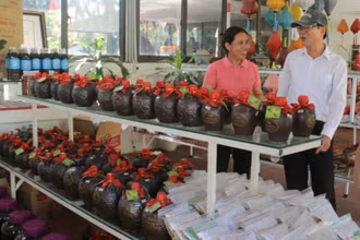 Gian trưng bày sản phẩm OCOP tại xã Hồng Vân, huyện Thường Tín.