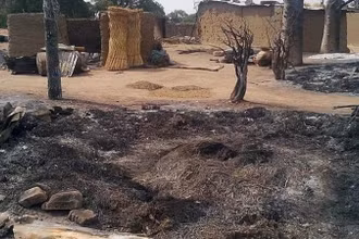 Hiện trường một vụ tấn công tại làng Kawuri, bang Borno (Nigeria).