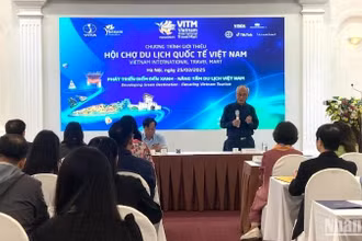 Ban tổ chức thông tin về VITM Hà Nội 2025. (Ảnh: HÀ THANH)