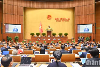 Quốc hội khóa XV khai mạc trọng thể Kỳ họp thứ 9 tại Hội trường Diên Hồng, nhà Quốc hội. (Ảnh: DUY LINH-BÙI GIANG)