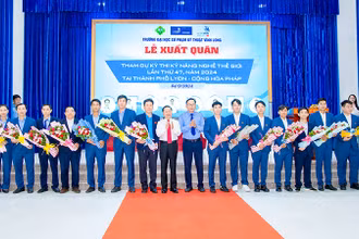 Đoàn thi kỹ năng nghề thế giới của Trường Đại học sư phạm kỹ thuật Vĩnh Long.