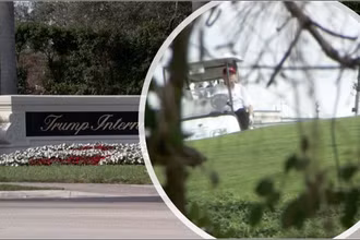 Ứng cử viên đảng Cộng hoà, cựu Tổng thống Mỹ Donald Trump đang chơi golf. (Nguồn: Reuters)