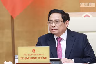 Thủ tướng Phạm Minh Chính chủ trì phiên họp. (Ảnh: TRẦN HẢI)