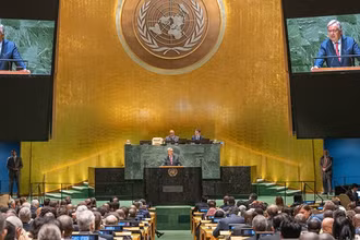 Tổng Thư ký António Guterres phát biểu khai mạc phiên tranh luận chung tại kỳ họp thứ 78 của Đại hội đồng Liên hợp quốc. (Ảnh: UN)
