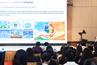 Diễn giả chia sẻ thông tin tại hội thảo. (Ảnh: Ban tổ chức)