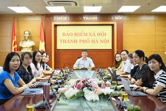 Các đại biểu tham dự giao lưu trực tuyến. (Ảnh: HSS)