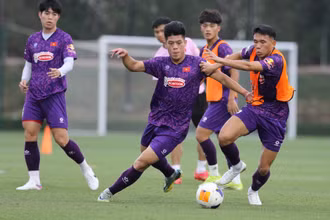 Các tuyển thủ U23 Việt Nam nỗ lực tập luyện trước giải đấu quan trọng. (Ảnh: VFF)