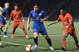 U22 Thái Lan thi đấu ung dung nhưng đủ để làm chủ thế trận trước U22 Myanmar. (Ảnh: FAT)