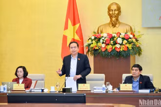 Phó Chủ tịch Thường trực Quốc hội Trần Thanh Mẫn phát biểu ý kiến. 