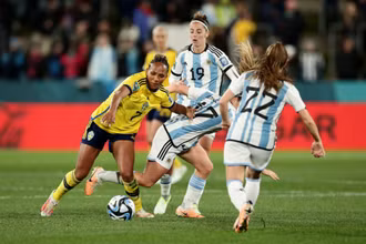 Đội tuyển nữ Argentina không thể gây bất ngờ trước Thụy Điển. (Ảnh: Getty)