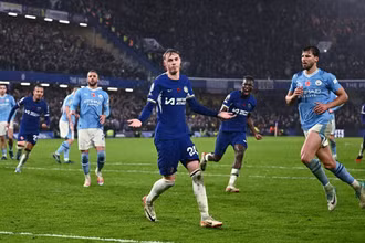 Cole Palmer ăn mừng sau khi ghi bàn vào lưới đội bóng cũ. (Ảnh: Premier League)