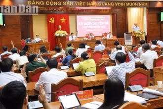 Các đại biểu Hội đồng nhân dân tỉnh Đắk Lắk biểu quyết thông qua Nghị quyết Quyết định chủ trương chuyển mục đích sử dụng 6,94 ha rừng sang mục đích khác đối với phần diện tích bổ sung để thực hiện Dự án thành phần 2 thuộc Dự án đầu tư xây dựng đường bộ cao tốc Khánh Hòa –Buôn Ma Thuột giai đoạn 1 (đoạn đi qua tỉnh Đắk Lắk).