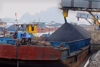 Bốc rót than cho các đơn vị tiêu thụ trong nước.