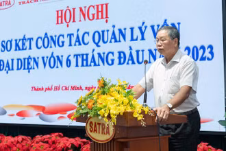 Ông Võ Hữu Hạnh, Chi cục trưởng Chi cục Tài chính doanh nghiệp phát biểu tại Hội nghị.