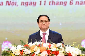 Thủ tướng Chính phủ Phạm Minh Chính phát biểu tại hội nghị. (Ảnh: TRẦN HẢI)