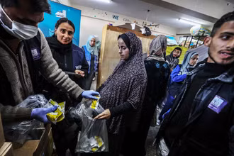 Nguồn cung cấp nhân đạo cho người dân ở Gaza rất hạn chế. Ảnh: WFP