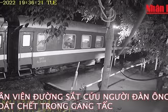 Nhân viên đường sắt cứu người đàn ông thoát chết