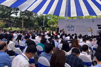 Toàn cảnh Lễ công bố Chỉ số Hiệu quả quản trị và hành chính công cấp tỉnh Việt Nam (PAPI) năm 2024.