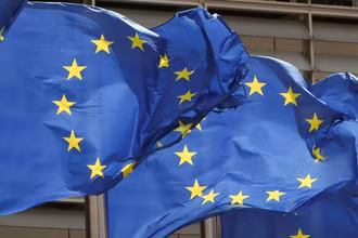 Cờ Liên minh châu Âu (EU). Ảnh: Reuters