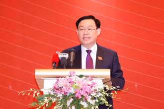 Chủ tịch Quốc hội Vương Đình Huệ phát biểu. (Ảnh: Doãn Tấn)