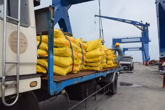Bốc dỡ hàng hóa tại Tân Cảng - Cái Cui TP Cần Thơ.