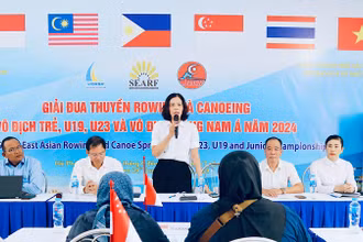 Lãnh đạo Sở Văn hóa và Thể thao thành phố Hải Phòng giới thiệu về giải đấu.