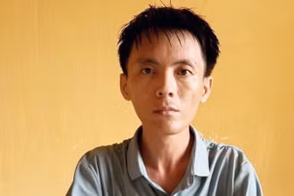 Nghi can Trần Thiện Trung tại Cơ quan điều tra.