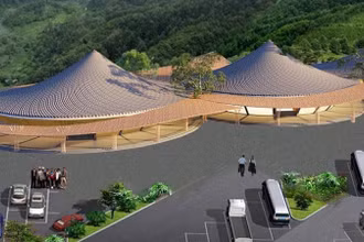 Phối cảnh trạm dừng nghỉ Mộc An trên tuyến đường bộ cao tốc Đồng Đăng-Trà Lĩnh. 