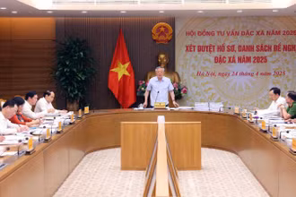 Phó Thủ tướng Thường trực Chính phủ Nguyễn Hòa Bình, Chủ tịch Hội đồng tư vấn đặc xá năm 2025 chủ trì cuộc họp.