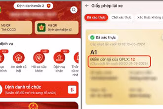 Điểm giấy phép lái xe sẽ được tự động cập nhật khi công dân sử dụng dịch vụ công mức độ 2. 