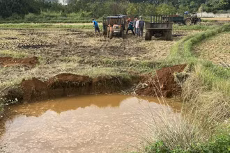Mỏ sắt Trại Cau thực hiện trám lấp 164 hố sụt lún.