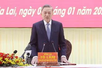 Tổng Bí thư Tô Lâm phát biểu tại buổi làm việc.
