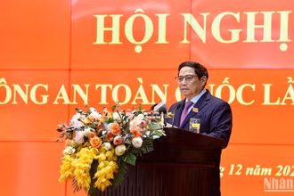 Thủ tướng Phạm Minh Chính phát biểu tại Hội nghị. (Ảnh: TRẦN HẢI)