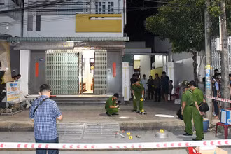 Khám nghiệm hiện trường vụ cướp tiệm vàng trên địa bàn tỉnh Trà Vinh ngày 30/11/2023.