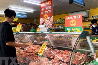 Khách mua thực phẩm trong siêu thị. (Ảnh: TTXVN)