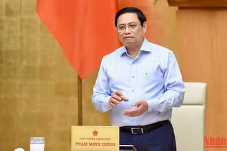 Thủ tướng Phạm Minh Chính phát biểu tại phiên họp (Ảnh: TRẦN HẢI)