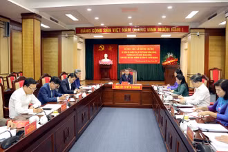 Các đại biểu dự buổi làm việc.