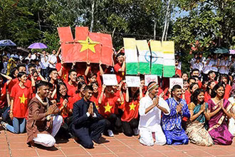 Đại biểu thanh niên Việt Nam tại một chương trình Trại Ngày Cộng hòa tại Ấn Độ.