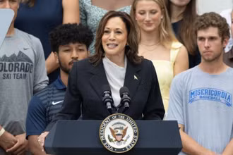 Phó Tổng thống Mỹ Kamala Harris phát biểu tại Washington, D.C. ngày 22/7/2024. (Ảnh: THX/TTXVN)
