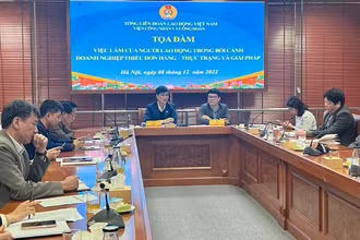 Tọa đàm “Việc làm của người lao động trong bối cảnh doanh nghiệp thiếu đơn hàng-thực trạng và giải pháp”.